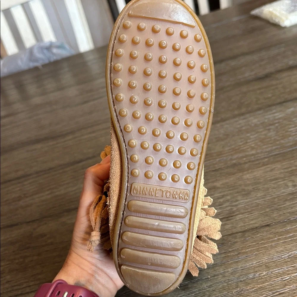 Minnetonka Tan Suede Moccasins
